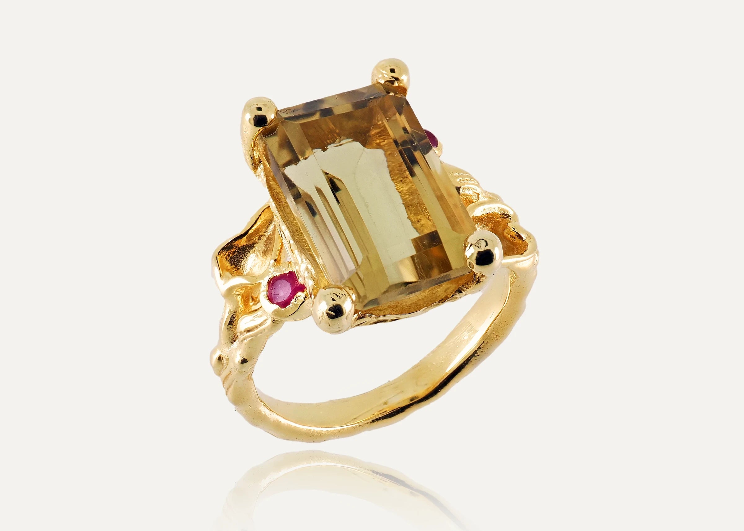Green Zirconia Silver Ring