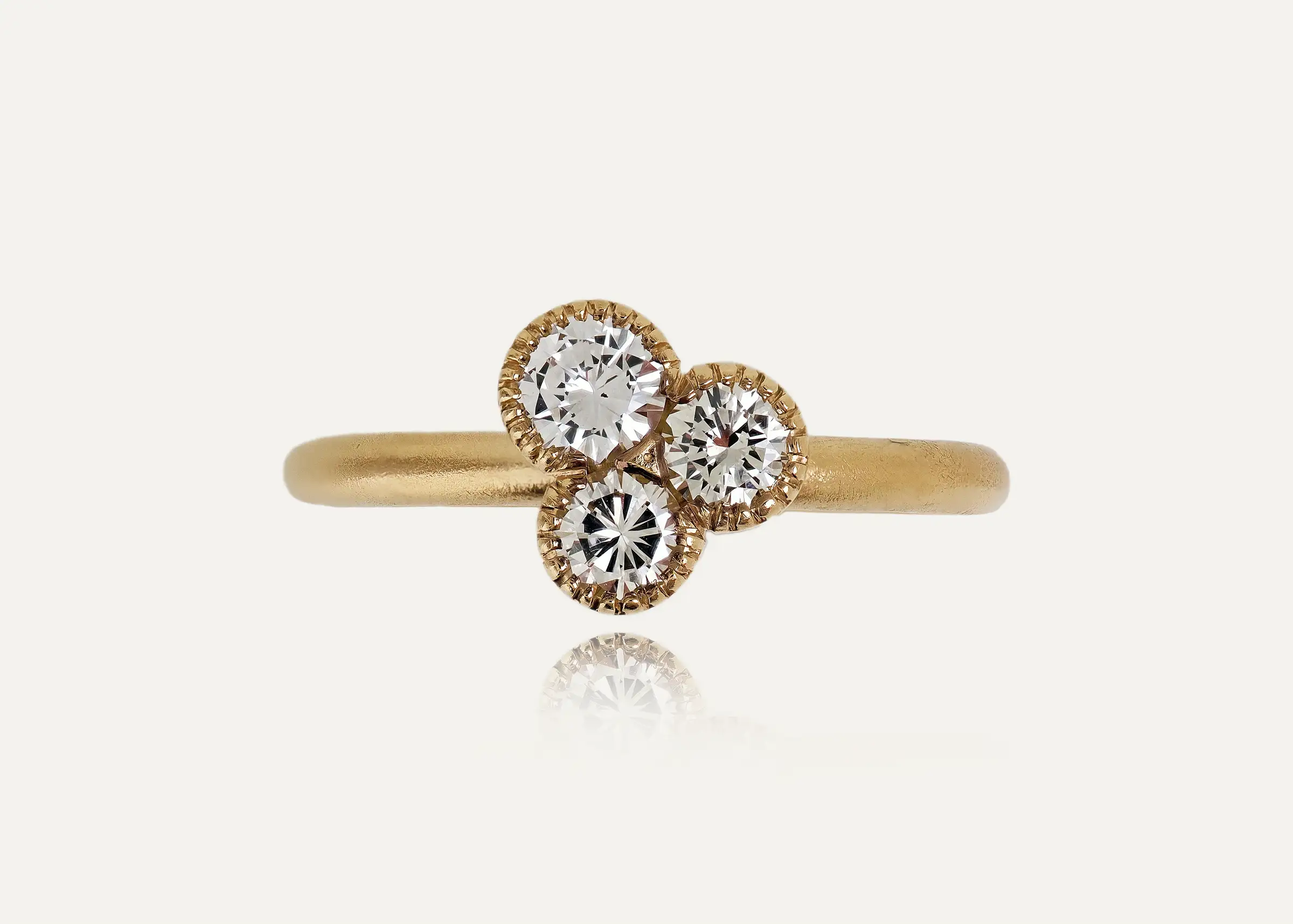 Handmade 18ct Yellow Gold Daisy Diamond Engagement Ring