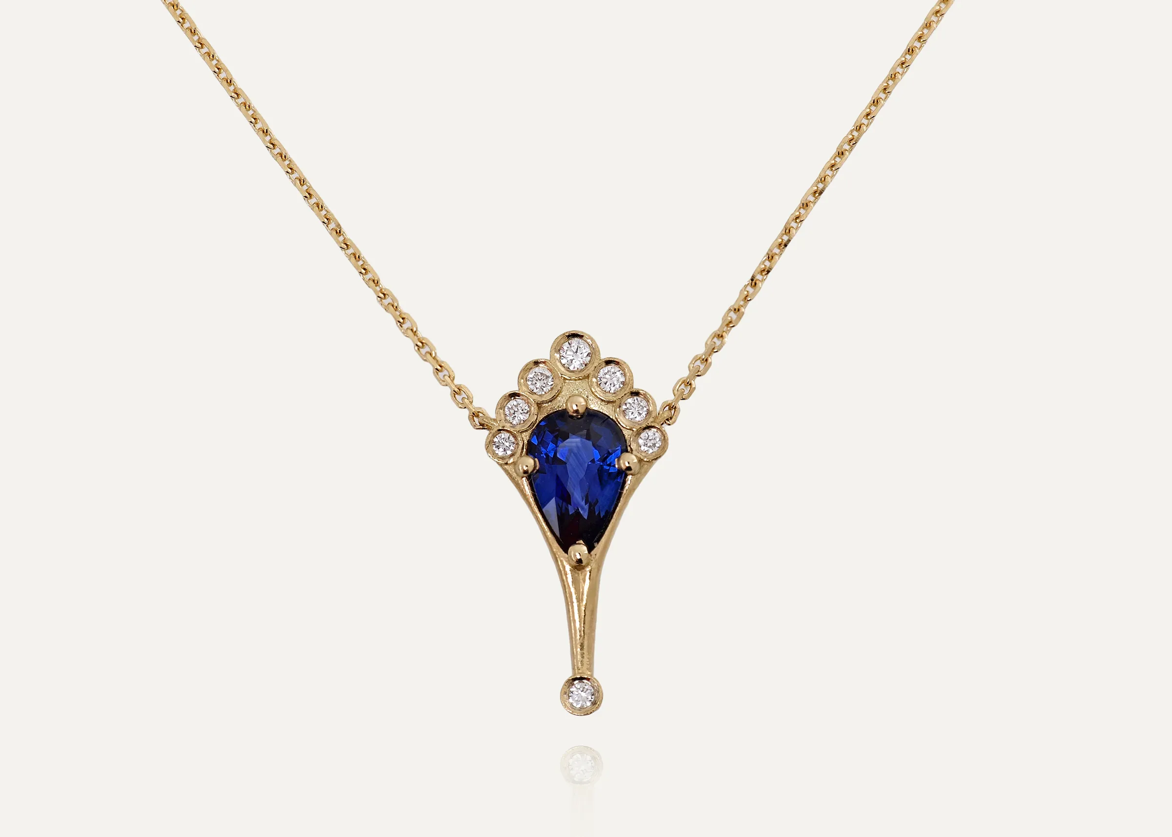 Royal Blue Sapphire Peacock Necklace