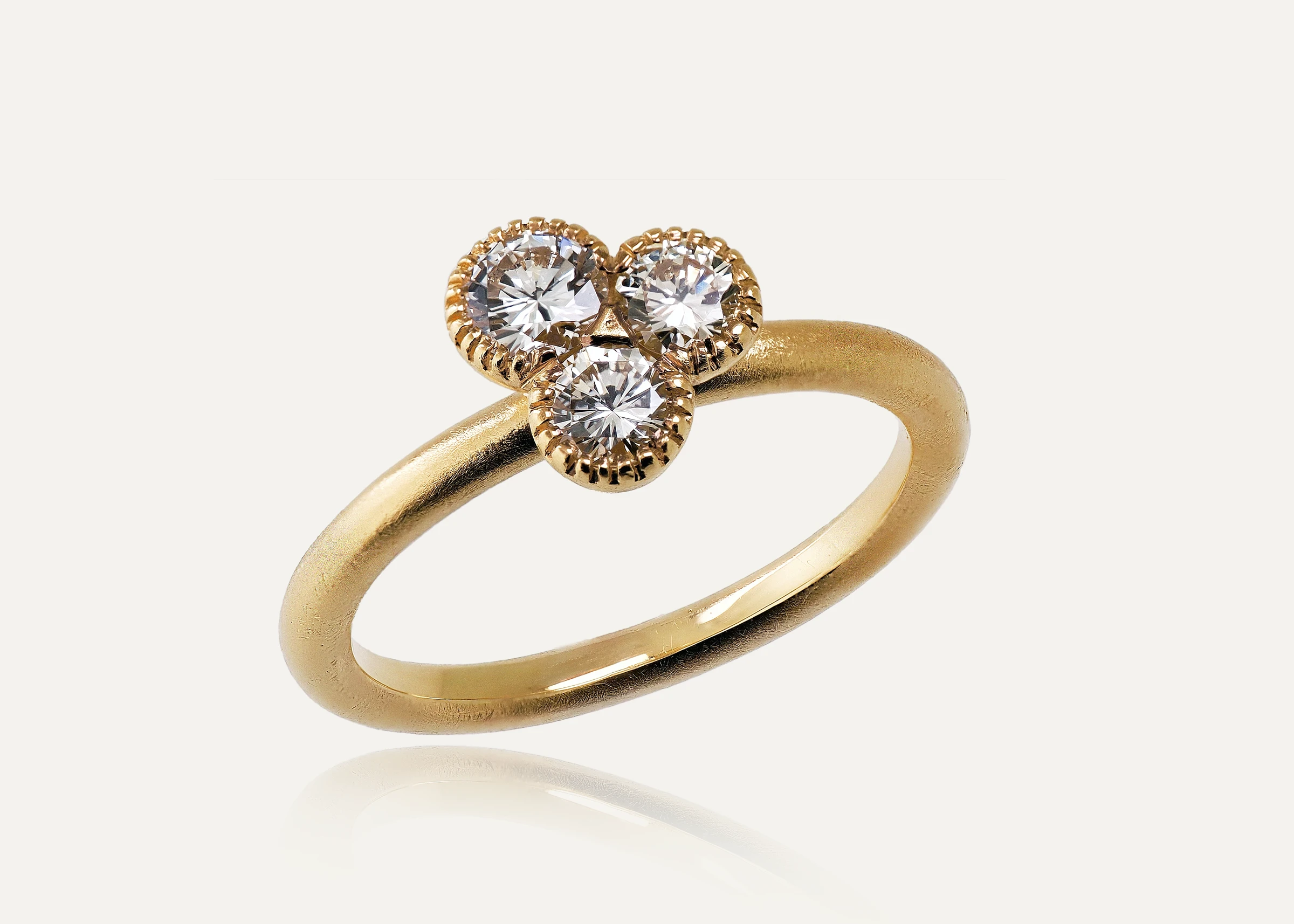 Handmade 18ct Yellow Gold Daisy Diamond Engagement Ring